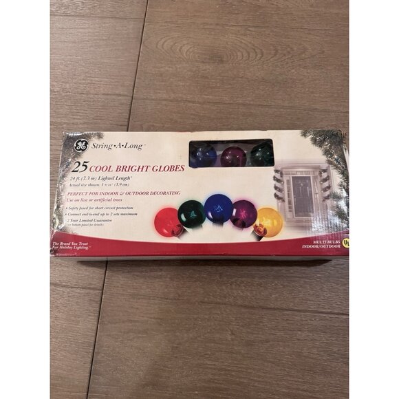 VTG NEW Cool Bright Globes 25 Christmas Lights Set Multicolor Bulb RARE HTF - Picture 1 of 8